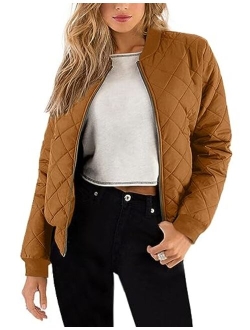 Zeagoo Women's Bomber Jacket Casual Coat Zip Up Outerwear Windbreaker