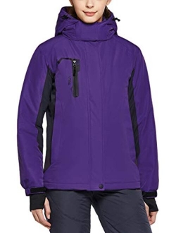 TSLA Women's Winter Ski Jacket, Waterproof Warm Insulated Snow Coats, Cold Weather Windproof Snowboard Jacket with Hood