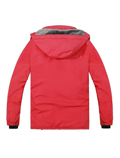 Spmor Women's Waterproof Ski Jacket Mountain Rain Winter Coat Windproof Skin Hooded Jacket