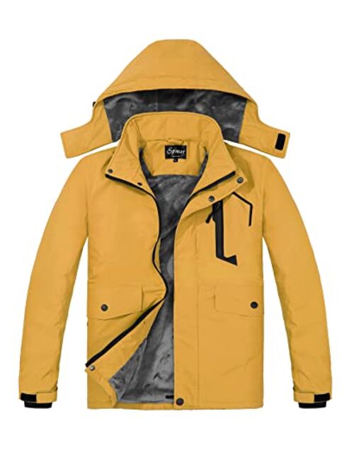 Spmor Women's Waterproof Ski Jacket Mountain Rain Winter Coat Windproof Skin Hooded Jacket