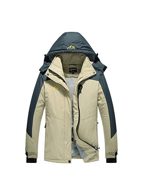 Spmor Women's Waterproof Ski Jacket Mountain Rain Winter Coat Windproof Skin Hooded Jacket