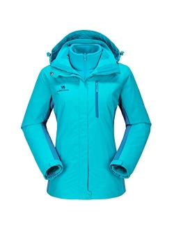 CAMEL CROWN Women's Waterproof Ski Jacket 3-in-1 Winter Coat Windbreaker Fleece Inner for Snow Rain Hiking Outdoor