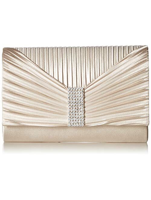 Jessica McClintock Women's Alexis Pleated Flap with Rhinestones