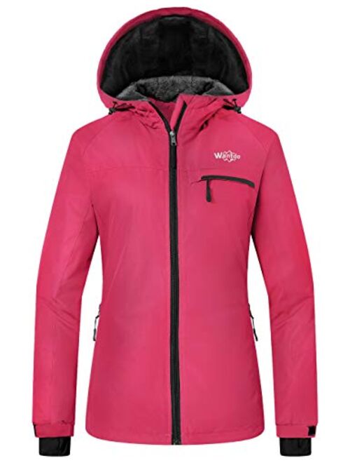 Wantdo Women's Mountain Waterproof Ski Jacket Windproof Snowboarding Jackets Warm Winter Snow Coat Fleece Raincoat