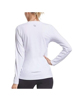 Women's Long Sleeve UV Shirts Quick Dry Running Workout Shirts