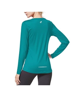 Women's Long Sleeve UV Shirts Quick Dry Running Workout Shirts