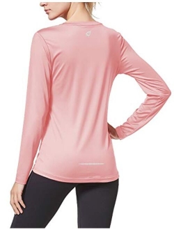 Women's Long Sleeve UV Shirts Quick Dry Running Workout Shirts