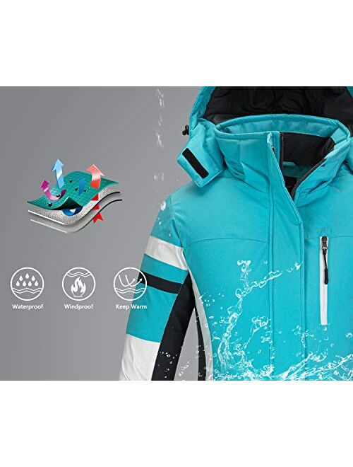 Wantdo Women's Mountain Waterproof Ski Jacket Winter Snow Coat Windproof Snowboarding Jackets