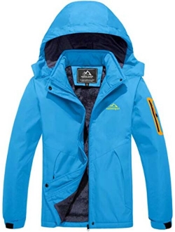 Womens Winter Coats Water Resistant Thicken Warm Fleece Lined Snow Ski Jackets With Zipper Pockets