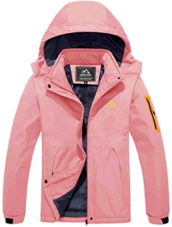 Womens Winter Coats Water Resistant Thicken Warm Fleece Lined Snow Ski Jackets With Zipper Pockets