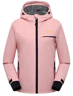 MDENOVO Women's Mountain Ski Jacket Waterproof Windproof Fleece Snow Winter Rain Coat