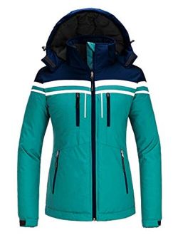 Skieer Women's Waterproof Ski Jacket Warm Winter Hooded Coat Windproof Snowboarding Jacket