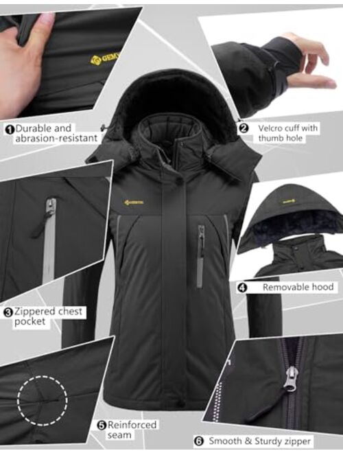 GEMYSE Women's Mountain Waterproof Ski Snow Jacket Winter Windproof Rain Jacket