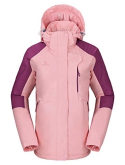 CAMELSPORTS Women's Waterproof Mountain Ski Snow Jacket with Fleece Outdoor Windproof Raincoat Hooded for Fall and Winter