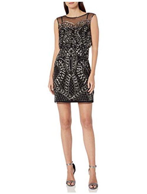 Adrianna Papell Women's Beaded Short Dress