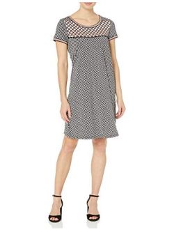 Amazon Brand - Lark & Ro Women's Short Sleeve Scoop Neck T-Shirt Dress