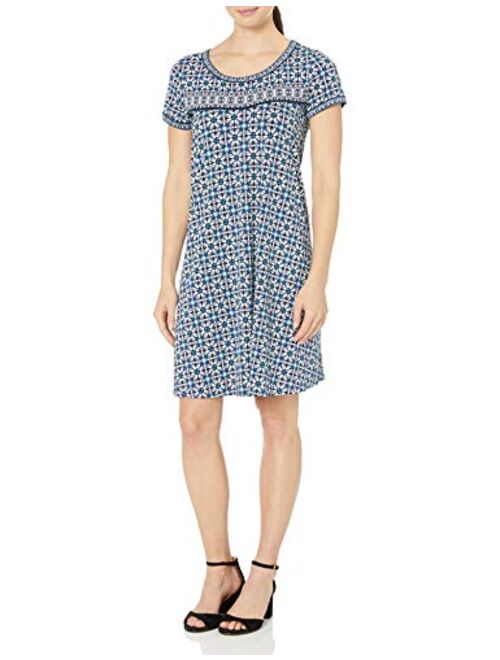 Amazon Brand - Lark & Ro Women's Short Sleeve Scoop Neck T-Shirt Dress