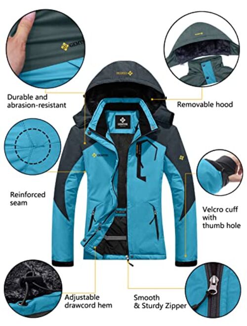 GEMYSE Women's Mountain Waterproof Ski Snow Jacket Winter Windproof Rain Jacket