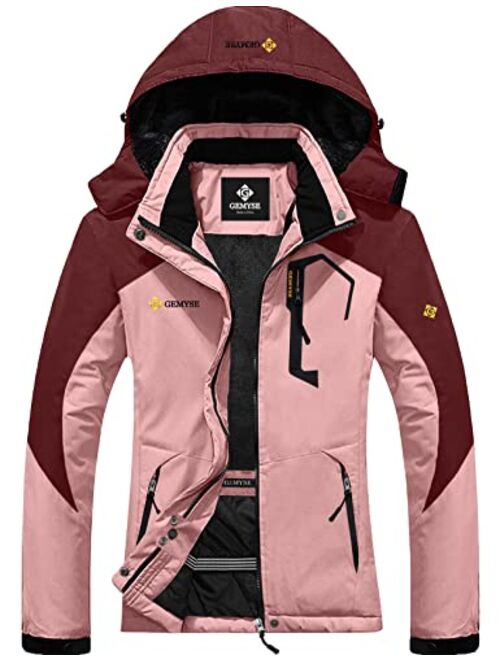 GEMYSE Women's Mountain Waterproof Ski Snow Jacket Winter Windproof Rain Jacket