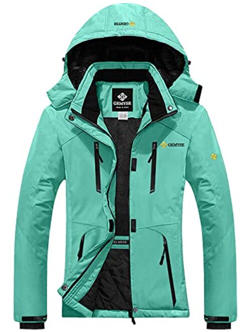 GEMYSE Women's Mountain Waterproof Ski Snow Jacket Winter Windproof Rain Jacket