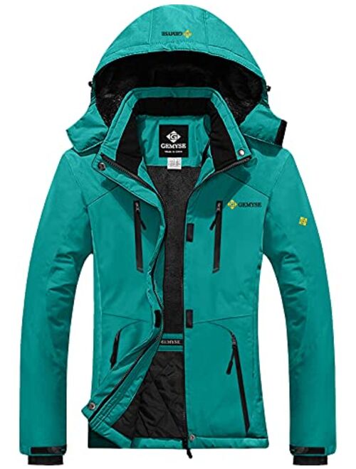 GEMYSE Women's Mountain Waterproof Ski Snow Jacket Winter Windproof Rain Jacket