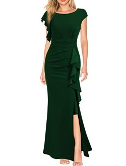 Women's Split Bodycon Mermaid Evening Cocktail Long Dress