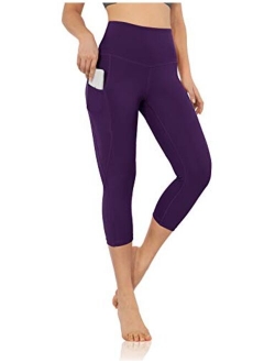 ODODOS Women's High Waist Yoga Capris with Pockets, Workout Sports Running Athletic Capris Leggings with Pocket