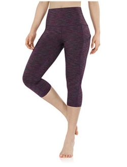 ODODOS Women's High Waist Yoga Capris with Pockets, Workout Sports Running Athletic Capris Leggings with Pocket