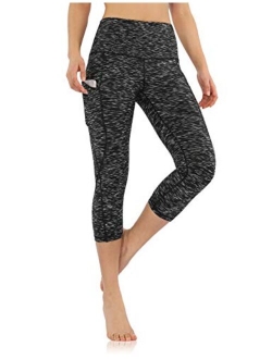 ODODOS Women's High Waist Yoga Capris with Pockets, Workout Sports Running Athletic Capris Leggings with Pocket