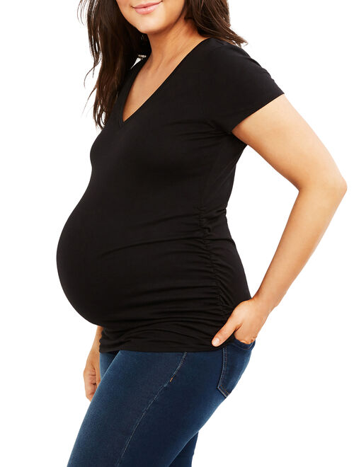 Motherhood Maternity V-neck Side Ruched Maternity Tee