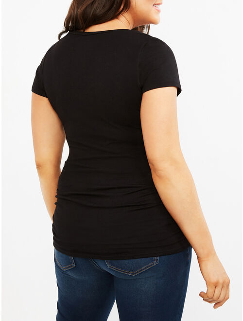 Motherhood Maternity V-neck Side Ruched Maternity Tee