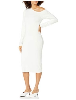 Women's Giselle Asymmetric Neckline Midi Sweater Dress