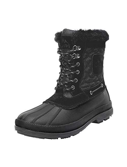 NORTIV 8 Men's Warm Winter Snow Boots Outdoor Anti-Slip Lightweight Cold Weather Boots