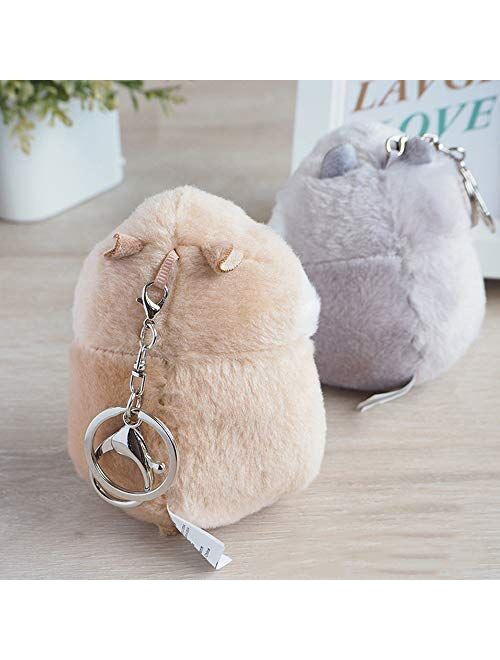 RAYNAG Set of 2 Cute Hamster Plush Keychain Stuffed Animals Keyring Charm Handbag Pendant