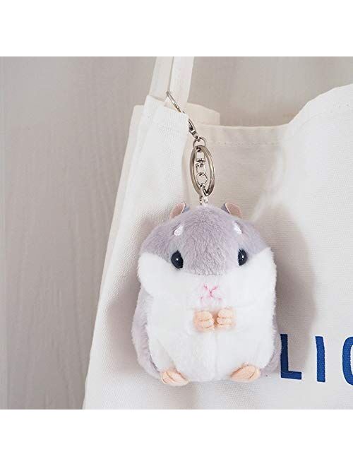 RAYNAG Set of 2 Cute Hamster Plush Keychain Stuffed Animals Keyring Charm Handbag Pendant