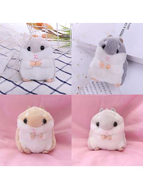 RAYNAG Set of 2 Cute Hamster Plush Keychain Stuffed Animals Keyring Charm Handbag Pendant