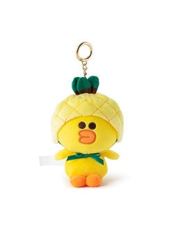 Line Friends Fruity Collection Character Cute Plush Stuffed Animal Snap Keychain for Women and Girls