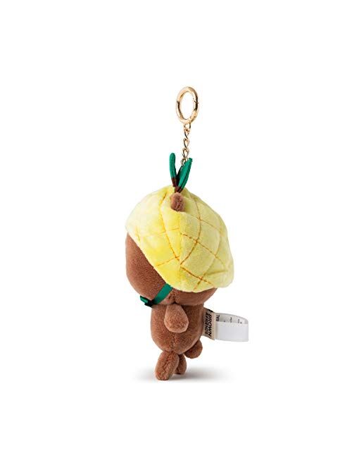 Line Friends Fruity Collection Character Cute Plush Stuffed Animal Snap Keychain for Women and Girls