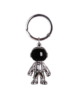 Black Robot Keychains Men Creative Spacemen Car Key Chain Ring for Office Backpack Purse Charm