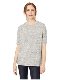 Women's Terry Cotton and Modal Oversized-Fit Slouchy Short-Sleeve Sweatshirt