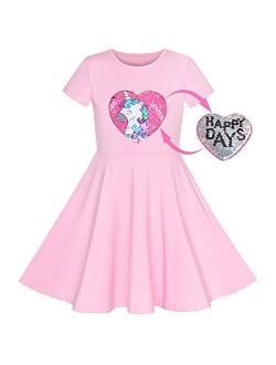 Girls Dress Owl Ice Cream Sequin Everyday Dress