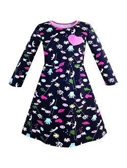 Girls Dress Owl Ice Cream Sequin Everyday Dress