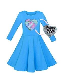 Girls Dress Owl Ice Cream Sequin Everyday Dress