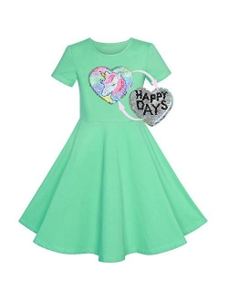 Girls Dress Owl Ice Cream Sequin Everyday Dress