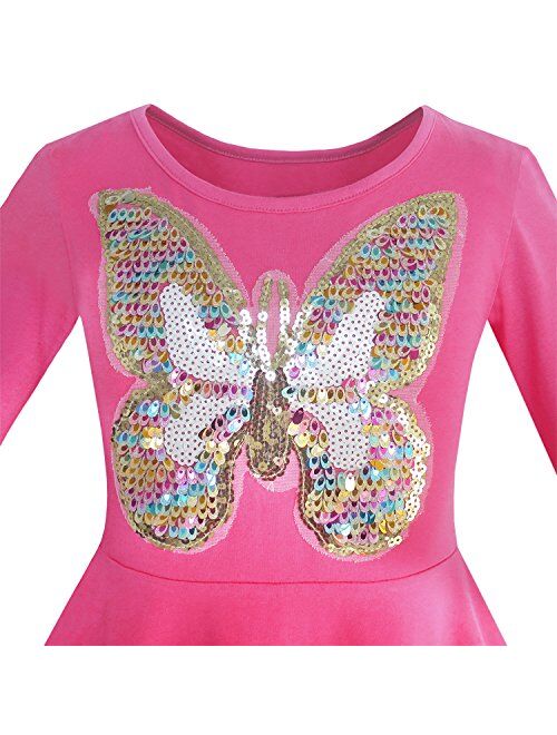 Sunny Fashion Girls Dress Owl Ice Cream Sequin Everyday Dress