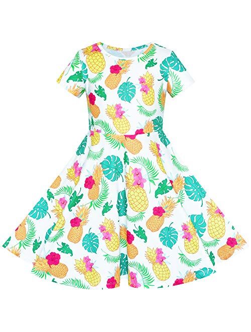 Sunny Fashion Girls Dress Owl Ice Cream Sequin Everyday Dress