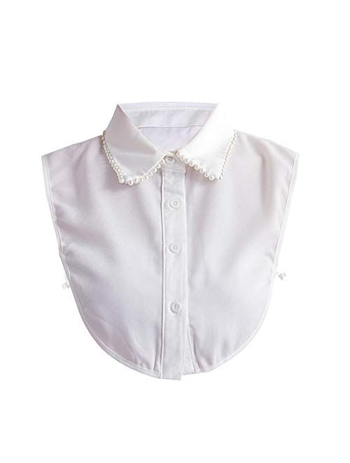 YAKEFJ Lady Half-Shirt Blouse Detachable Lace Chiffon Fake Collars Dicky Collar Faux Collar