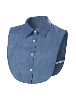 Zone Star 2 Piece Fake Collar Detachable Dickey Collar Blouse Half Shirts False Collar for Girls and Women