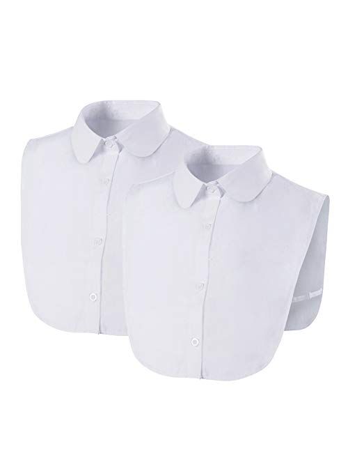 Zone Star 2 Piece Fake Collar Detachable Dickey Collar Blouse Half Shirts False Collar for Girls and Women