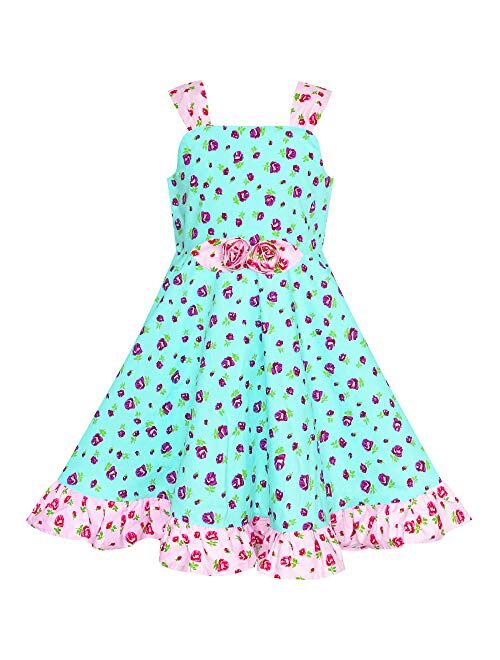 Sunny Fashion Girls Dress Ladybug Polka Dot Bow Tie